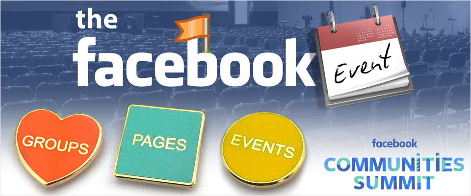 Promotional personalised enamel pins made for Facebook community summit