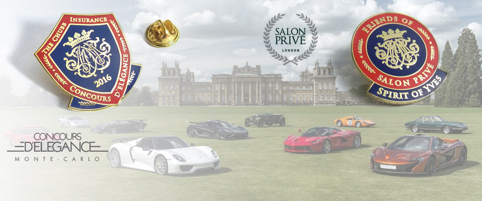 premium corporate enamel badges customised for Salon Prive car shows