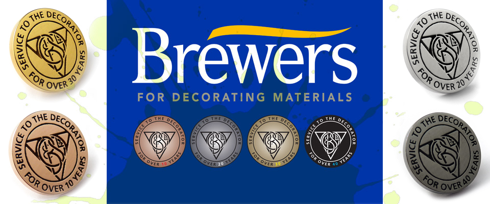 Premium gold plated metal service badges handcrafted for Brewers